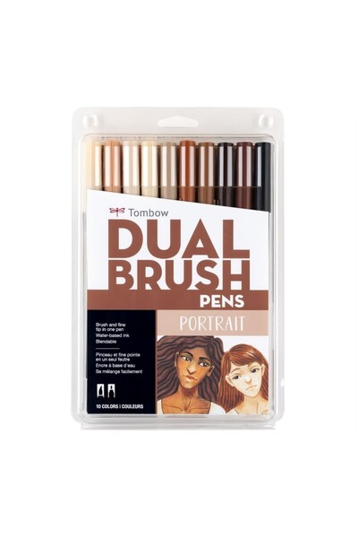 Tombow : AB-T Dual Brush Pen Grafik Kalemi Seti : 10 Renk (Portre Renkleri)