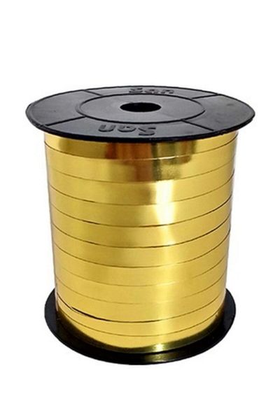 PARTİCİM SÜS EVİ Metallic Gold Raffia 200 Meters Metallized Rabant Raffia Ribbon Ribbon Gold Width: 8mm