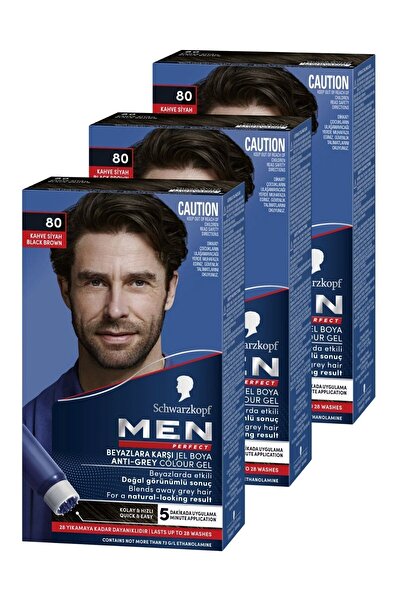 Schwarzkopf Schwarzkopf Men Perfect 80 Siyah Kahve 3 Li