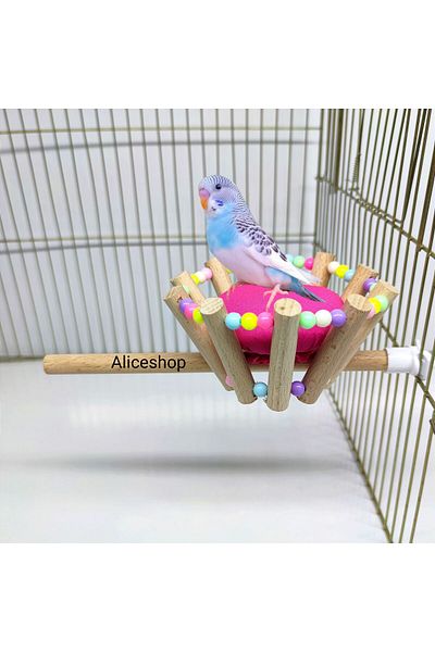 aliceshop Lovebird and Perch Bed wiTh BaskeT