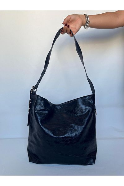 melecco Black Navy Blue - 100% Equivalent A Quality Women's Shoulder and Shoulder Bag School Paper