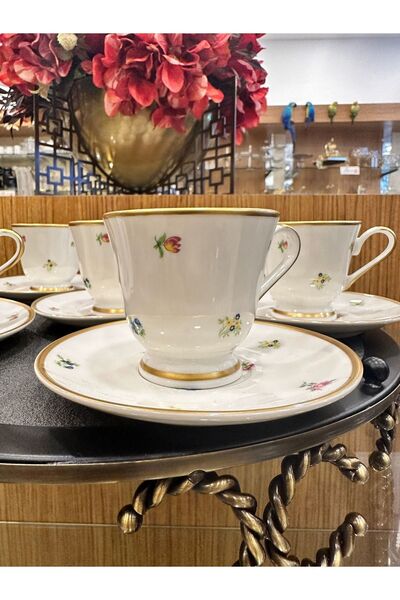 PLUS HOME طقم فناجين قهوة مكون من 6 قطع - صناعة يدوية