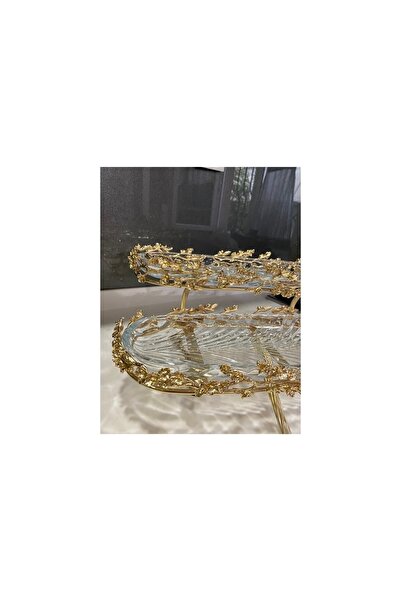 İmren Collection Pirinç 2 Katlı Gold Sunumluk