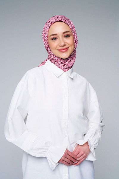 Modakaşmir Wheel Flower Pattern Bamboo Scarf
