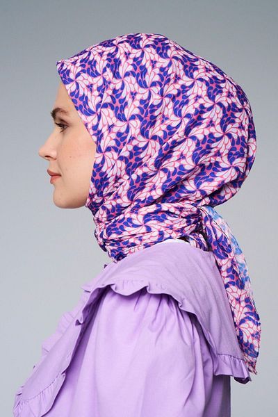 Modakaşmir Wheel Flower Pattern Bamboo Scarf