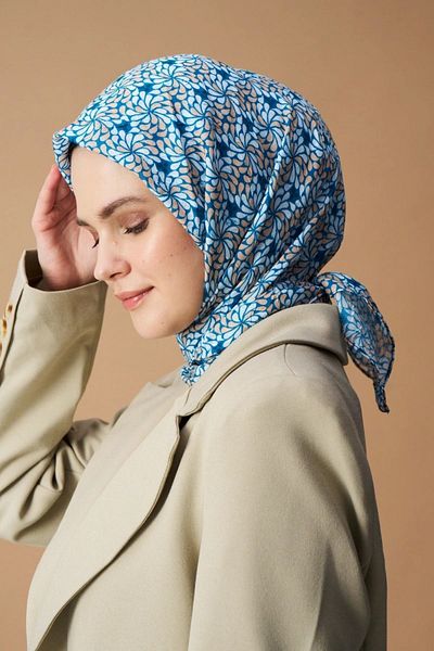 Modakaşmir Wheel Flower Pattern Bamboo Scarf