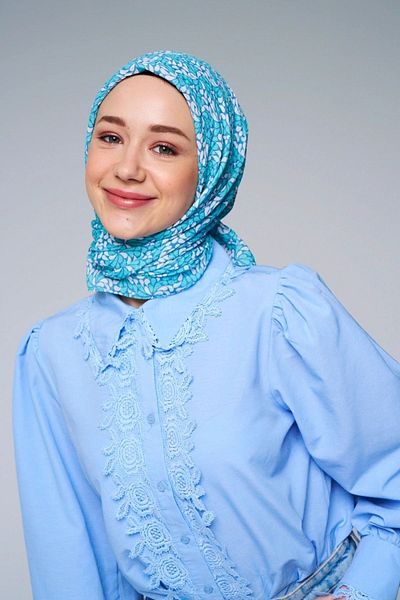 Modakaşmir Wheel Flower Pattern Bamboo Scarf