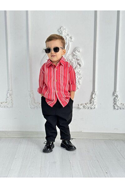 bohemiankids baby wear New Red Shirt Black Pants Classic Set