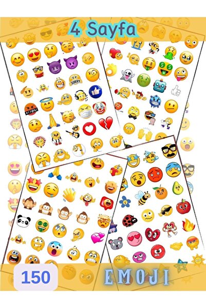 Etiketçi Paşa 150 Emoji Slatkih Lica - Dnevne, Planer i Zabavne Dječje Stikeri