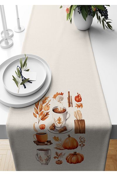 Bertille Home Autumn Series - 140x40 cm Digital Printed Runner (Halloween Autumn)