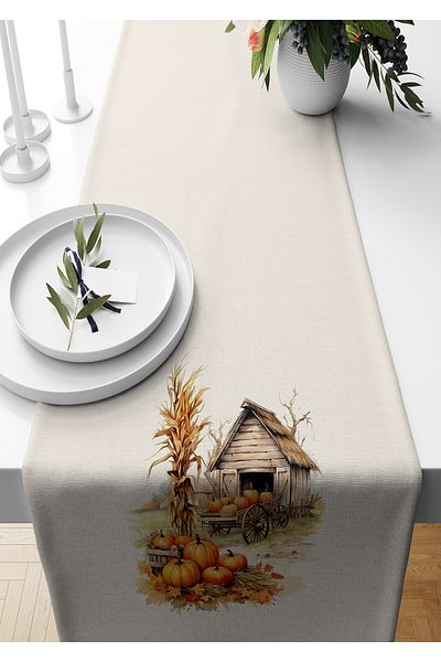 Bertille Home Autumn Series - 140x40 cm Digital Printed Runner (Halloween Autumn)