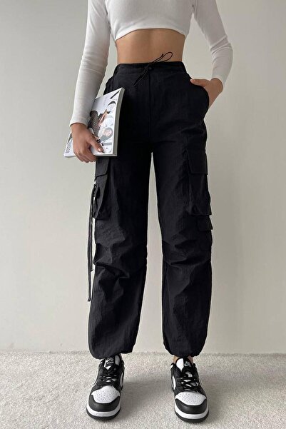 Jose Clothing Women's Parachute Pants - Pocket Detailed