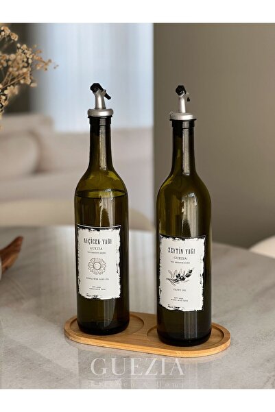 GUEZIA 2 Bölmeli Ahşap Yağdanlık Standı 1 ADET