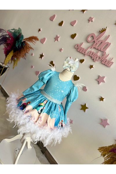 NA ADDESIGN ROCHIE DESIGN PUFOS ELSA QUEEN OF SNOW FETE CU PENE ȘI TUL