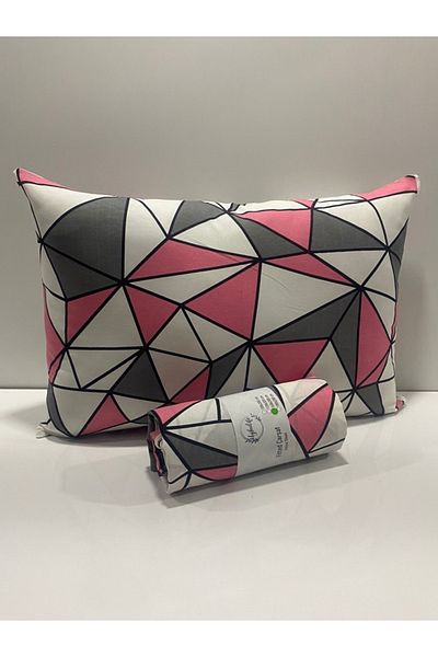 uykulife home collection مجموعة ملاءات سرير مزدوجة مرنة على شكل مثلث وردي من Uykulife