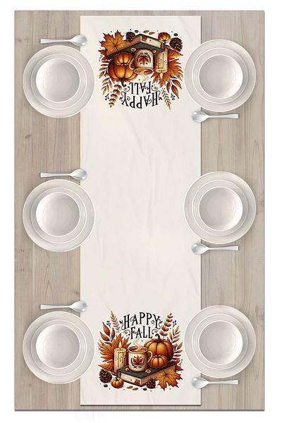 Bertille Home Autumn Series - 140x40 cm Digital Printed Runner (Halloween Autumn)
