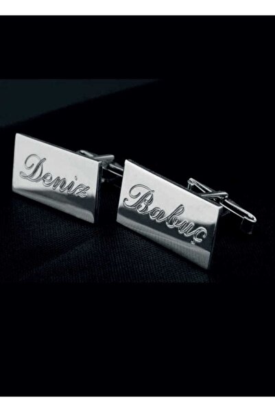 Mia Silver Kişiye Özel 925 Ayar Isimli Kol Düğmesi