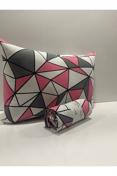 uykulife home collection مجموعة ملاءات سرير مزدوجة مرنة على شكل مثلث وردي من Uykulife