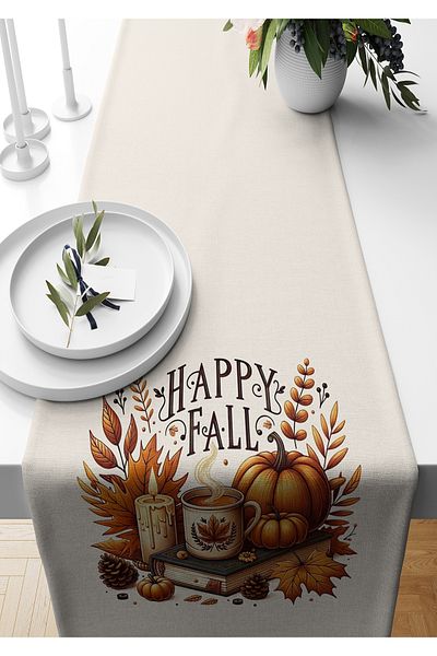 Bertille Home Autumn Series - 140x40 cm Digital Printed Runner (Halloween Autumn)