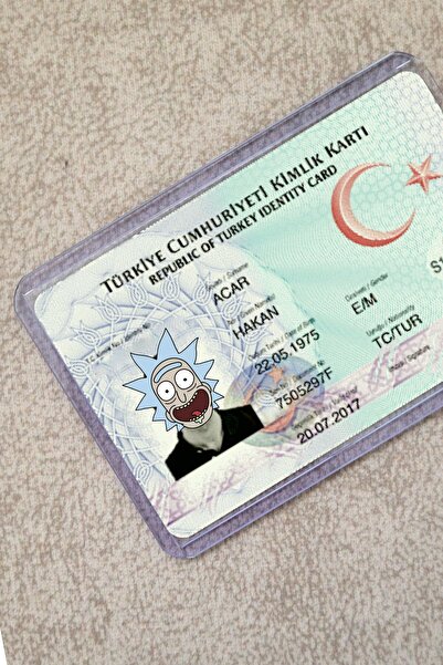 SARANG Mavi Kafa Rick And Morty Şeffaf Kimlik Kılıfı - Ehliyet, Nufüs Cüzdanı...