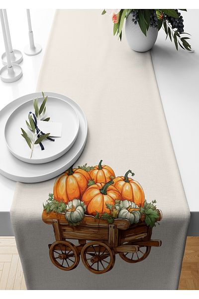 Bertille Home Autumn Series - 140x40 cm Digital Printed Runner (Halloween Autumn)