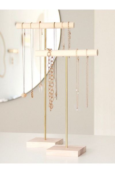 viveres Zenith Peak Double Wooden Jewelry - Decorative Necklace and Bracelet Accessory