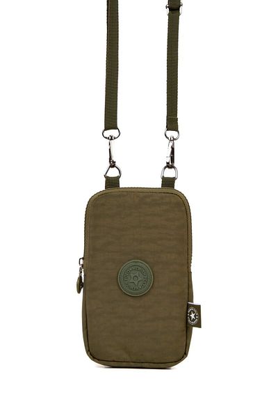 Newish Women's Khaki Crinkle Water Resistant Mini Shoulder and Waist Bag with Phone Compartment (BOY:19 EN:12CM)