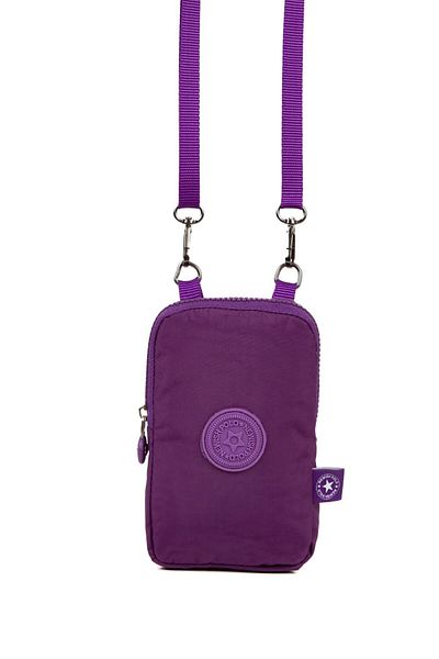 Newish Women's Purple Crinkle Water Resistant Mini Shoulder and Waist Bag with Phone Compartment (BOY:19 EN:12CM)