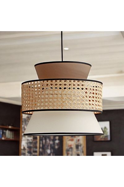 oceanpoint Modern Design - Natural and Stylish Hazeran Chandelier, Unique Handmade, Brown Cream 35 cm