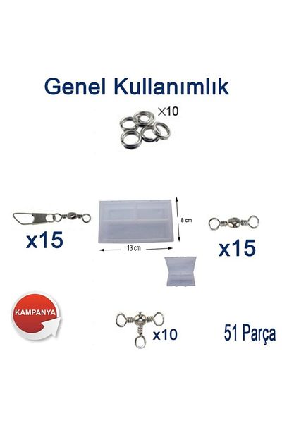 FİSH MASTER 51 Piece Set with Clip and Swirled Box