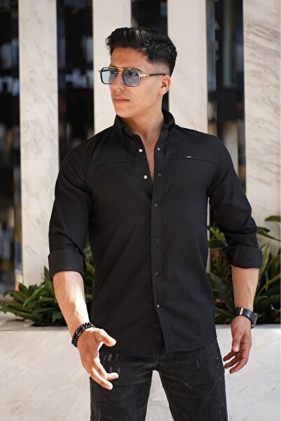 XCR نيو سيزون 100% كوتون جينز سليم فيت قميص ليكرا سياج سياج إغلاق قميص XCRJNG...