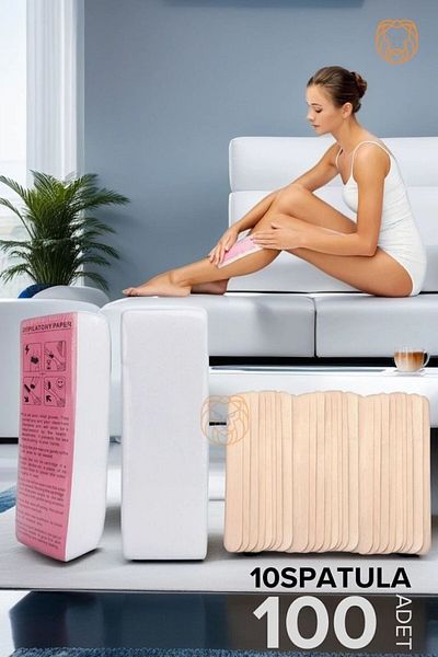 Transformacion Waxing Cloth with Spatula 100 PCS
