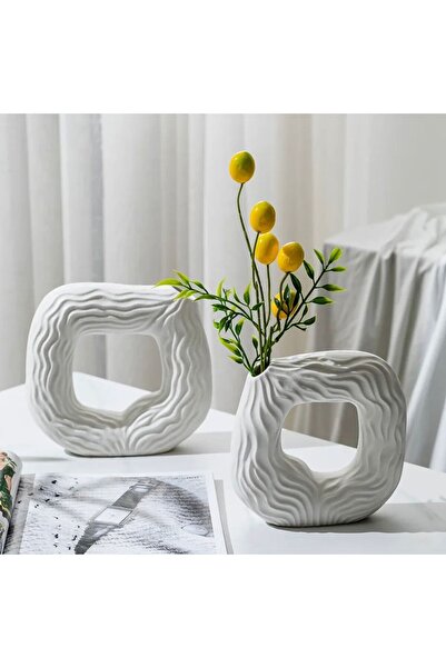 ÇAKRA Vază ondulată texturată în stil scandinav echivalent Bohem Hm