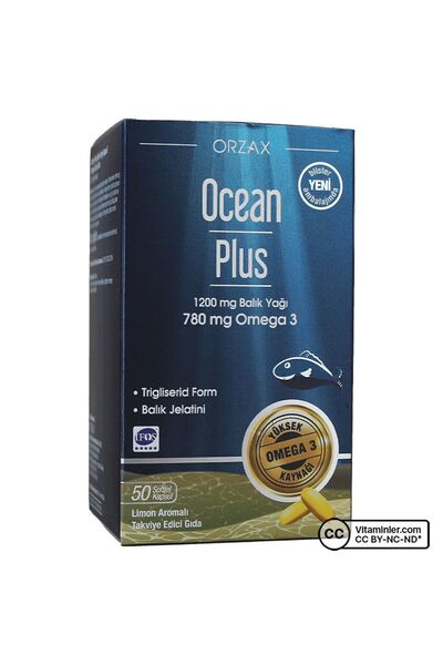 Ocean Plus 1200 Mg Omega-3 Balık Yağı 50 Kapsül