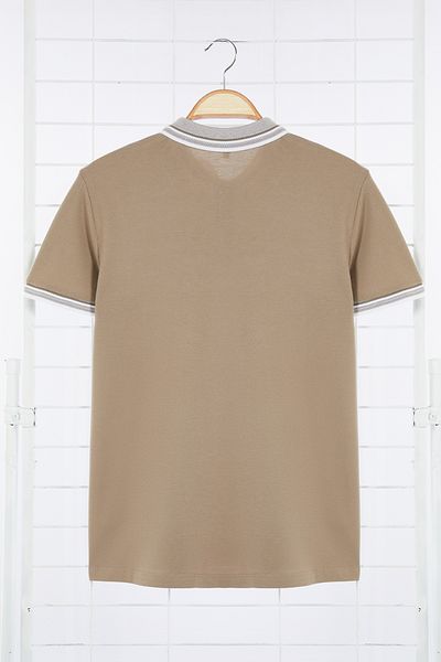 Trendyol Collection Βαμβακερό μπλουζάκι Polo Neck Mink Slim Fit - TMNSS22PO00014