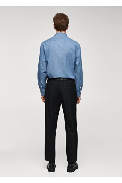 MANGO Man Cepli Denim Gömlek Ceket