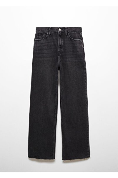MANGO Woman Široké džínové kalhoty s vysokým pasem