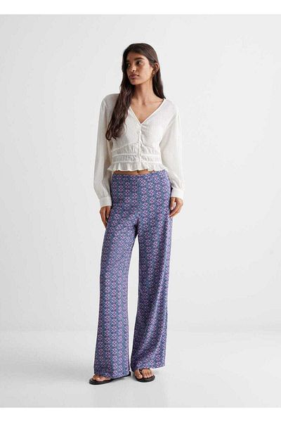 Mango Teen Pantaloni albastru închis pentru copii