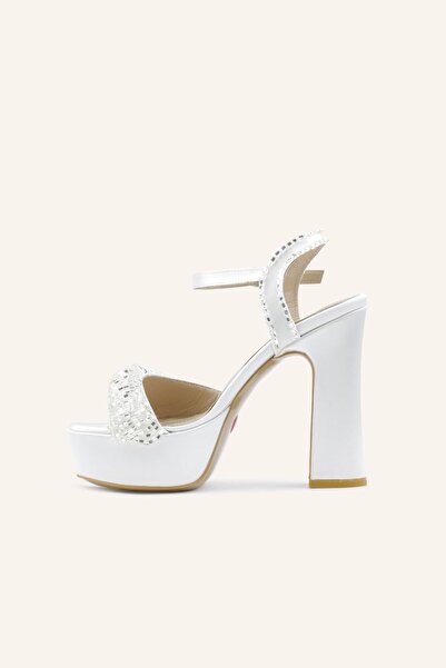 MARCATELLI Beige Satin Brice Platform Heeled Shoes