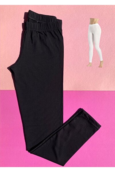 VicTroy Pamuklu, Likralı 3'lü Siyah, Beyaz ve Gri Renk Uzun Penye Kadın Pijama-Tayt