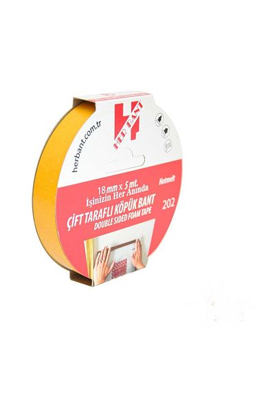 Ve-ge Each Tape Double Sided Foam Tape with Hanger 18 Mm X 5 Meters