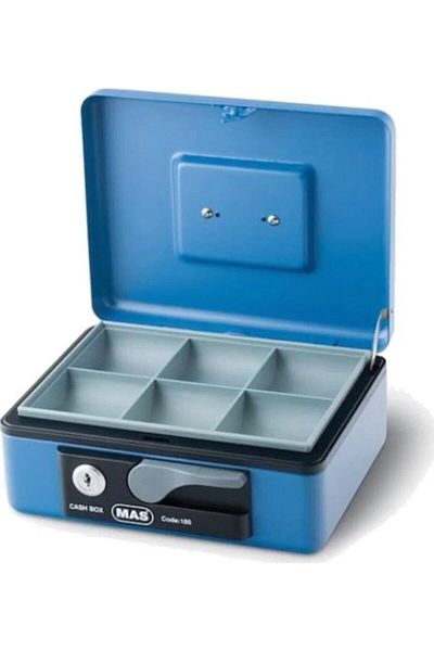 Mas Money Safe Medium Metal Blue Money Storage Safe