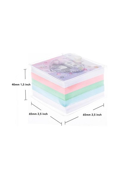 Kahraman Vuki Cube Note Holder Glitter and Watery Patterned Cube Notepad