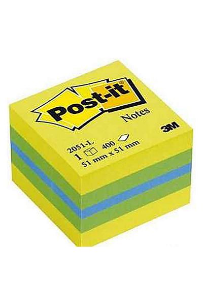 Post-it Adhesive Note Paper Mini Cube Yellow Tones 400 Sheets 51.8 X 51.8mm