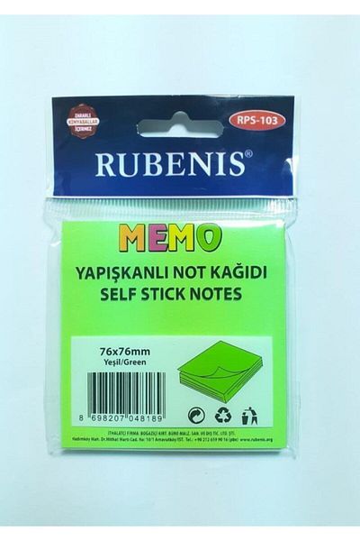 Rubenis Hârtie adezivă 76x76 Mm Highlighter Verde
