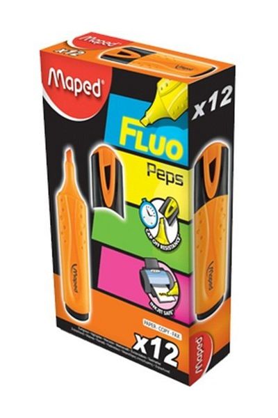 Maped 12 Pack Highlighter Mono Orange Marking Pen