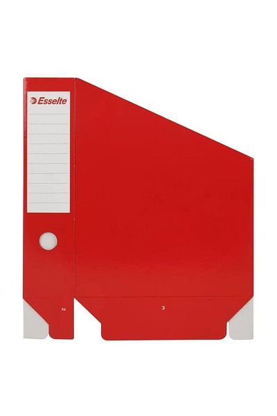 Esselte Red Cardboard Magazine Holder Box - 7.2x31.5x25 cm, Pack of 6