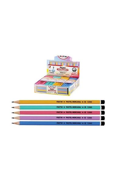 Fatih Pencil Cornered Coral Pastel Colored Pencil 12 Colors (144 PIECES OF LEAD)