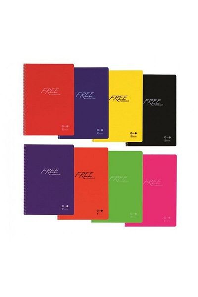 KESKİN COLOR 100 de coli A5 6 bucăți - Sharp Color Spiral Haritametod Caiet de școală cu rigle în carouri Copertă din plastic