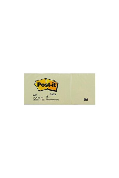 Genel Markalar Post-it Yapışkanlı Not Kağıdı 3 Blok 100 Yaprak 38x51 Sarı 653